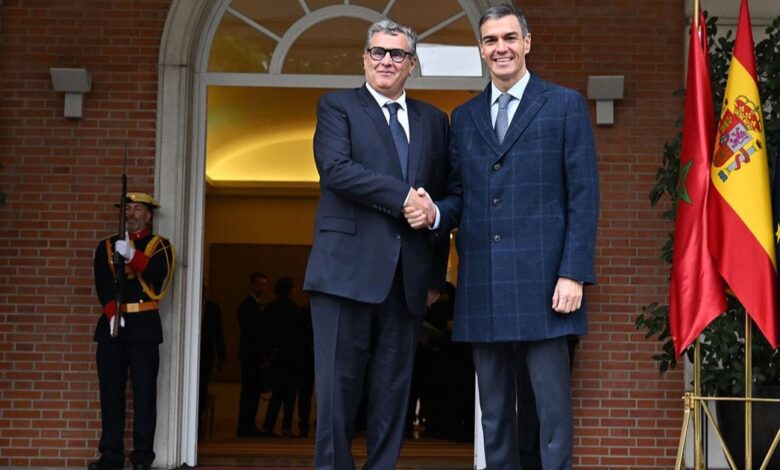 aziz akhannouch et Pedro Sanchez a la 13e Reunion de haut niveau Maroc Espagne