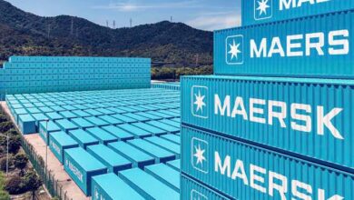 Maersk Launches Rail Connection Between Tangier and Casablanca 1 blue container at ningbo 700x500