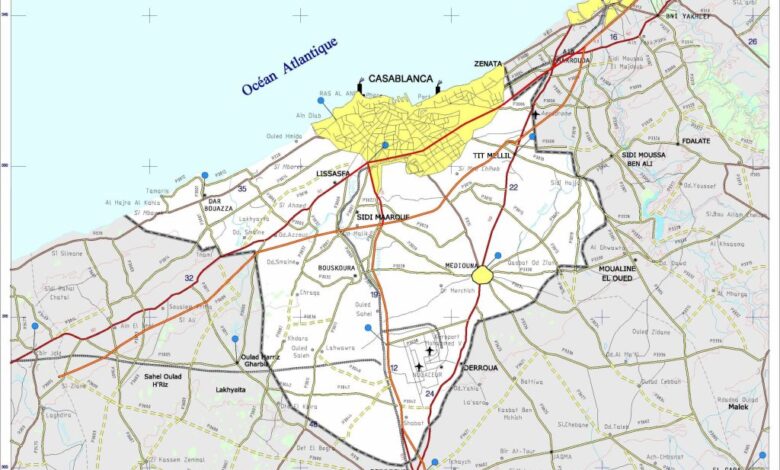 Casablanca: A 14 Million Dirham Assessment for the Road Network 1 carte casablanca 1024x733